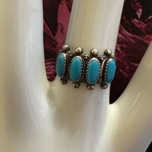 Vintage Sterling southwest  turquoise band ring
